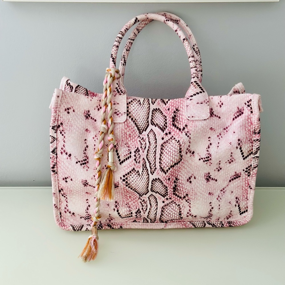 Vince Camuto Tote Pink Snakeskin